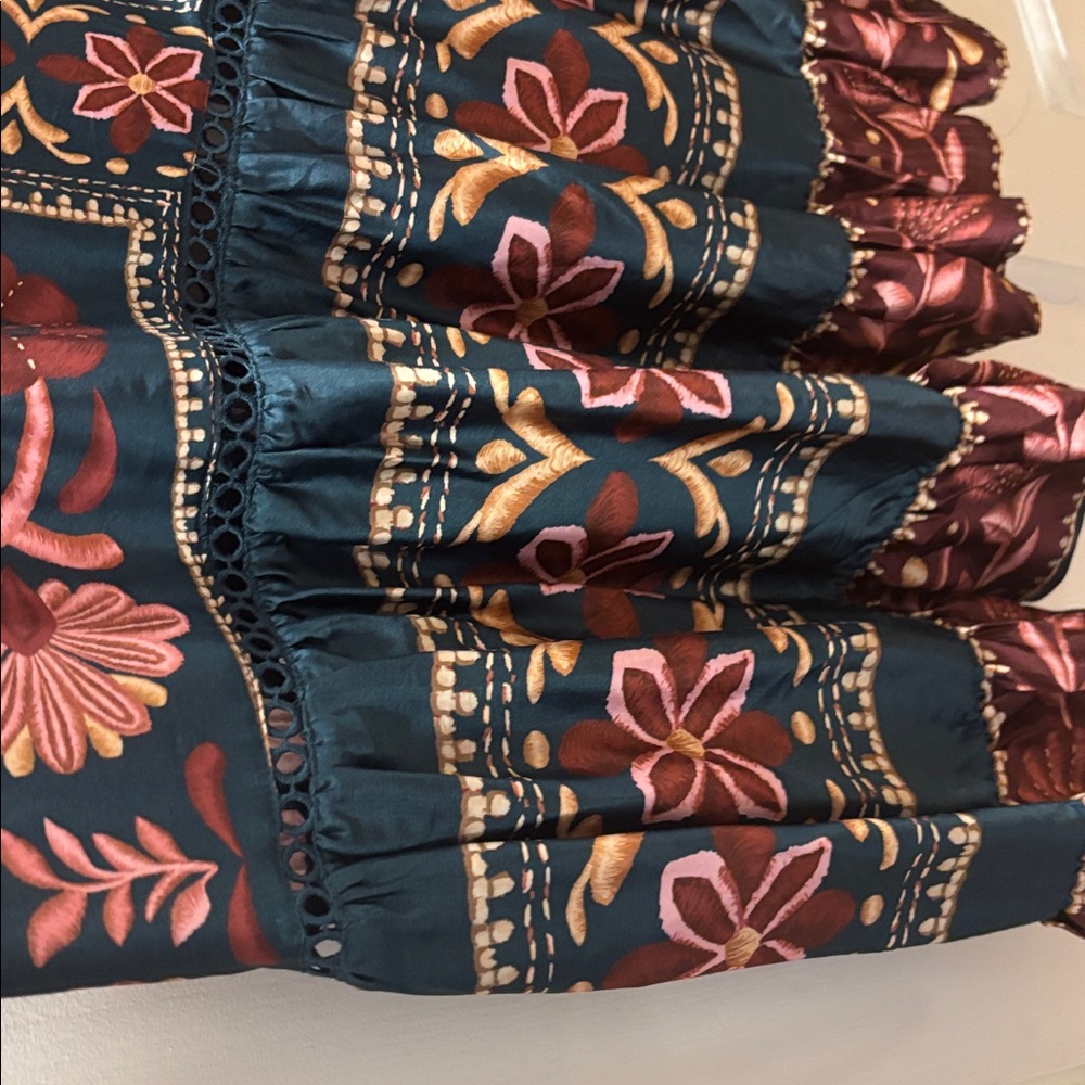 teal seashell tapestry lenzing™ ecovero™ viscose maxi dress - Picture 10 of 10